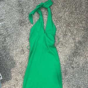 Zara green halter dress